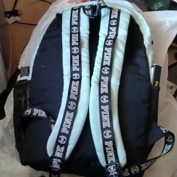 +PINK Victoria’s Secret  Canvas  Bling Campus Backpack Sz est 17x9x 6+gift - Picture 2 of 5